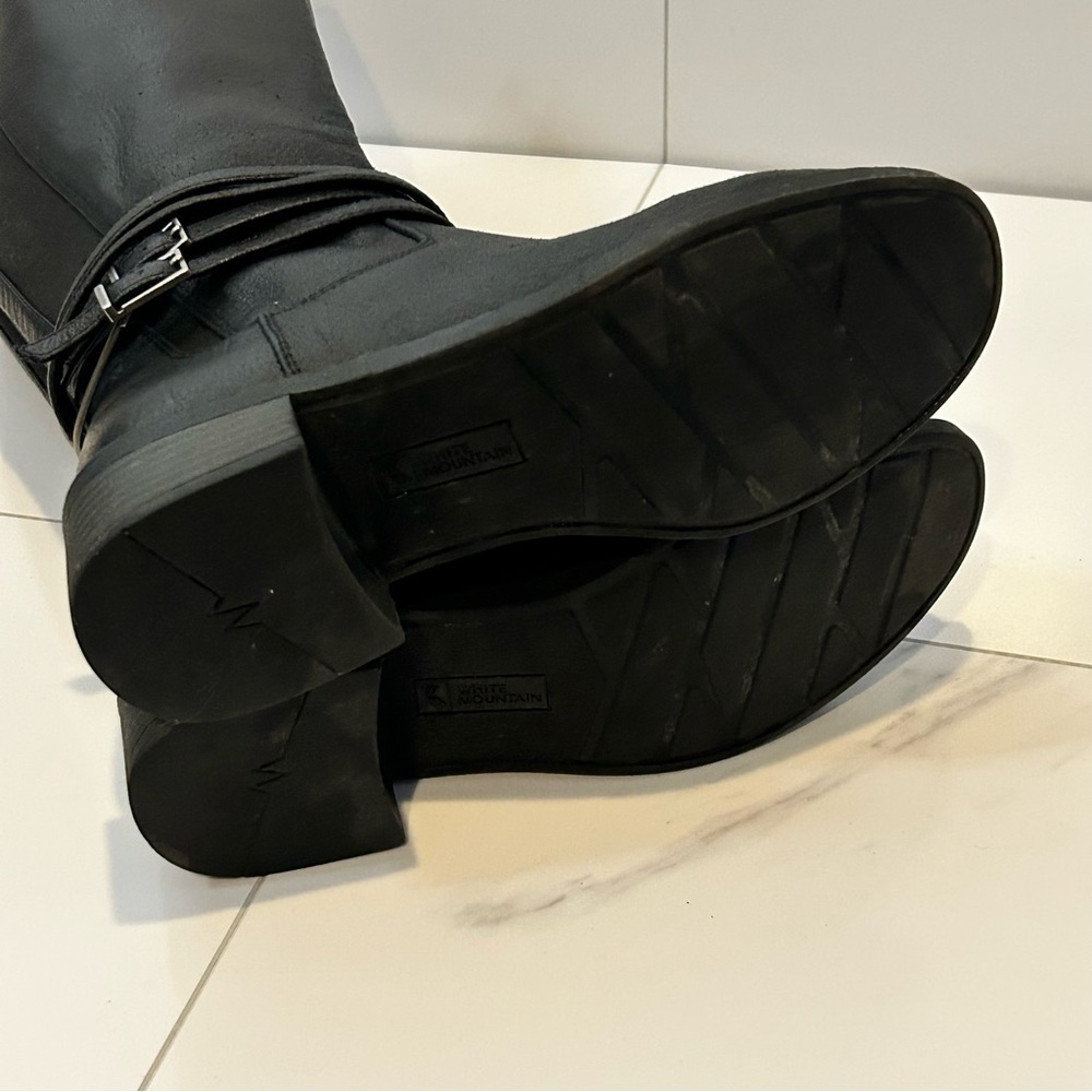 White Mountain Black Tall Boots Size 6.5 Wide - Picture 8 of 8